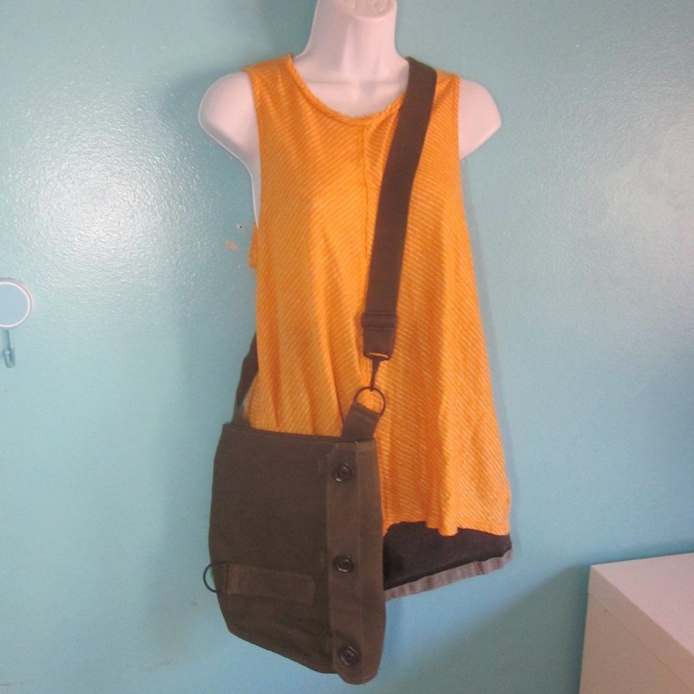 Repurposed Military Bag Crossbody Style Canvas Forest Green Purse